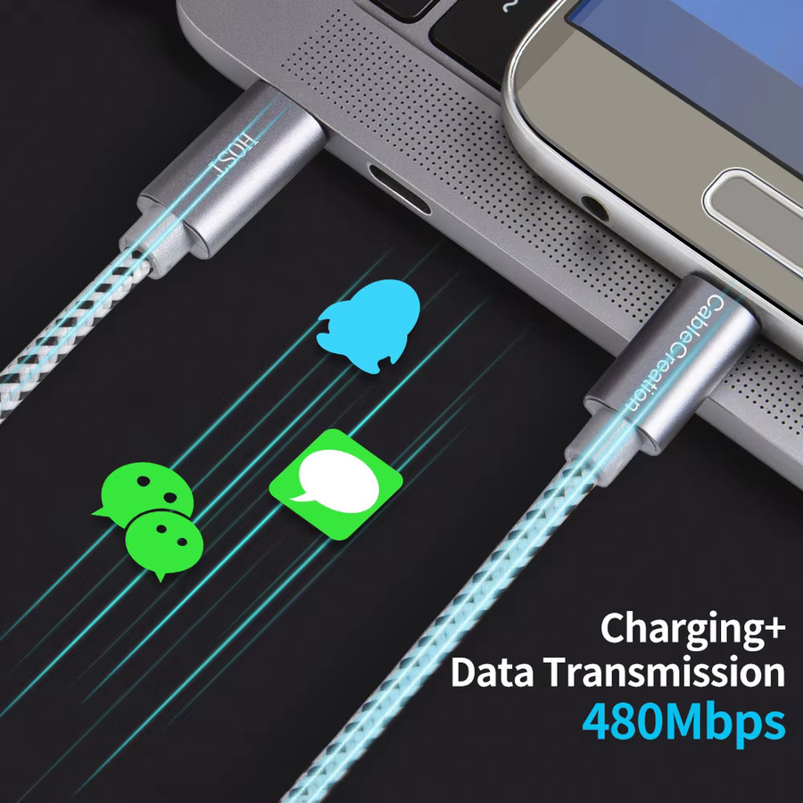 CableCreation USB C auf Micro USB Kabel mit OTG Funktion, geflochtenes Ladekabel für Schnellladung und Datenübertragung mit 480Mbps, Länge: 1 m - Bild 2