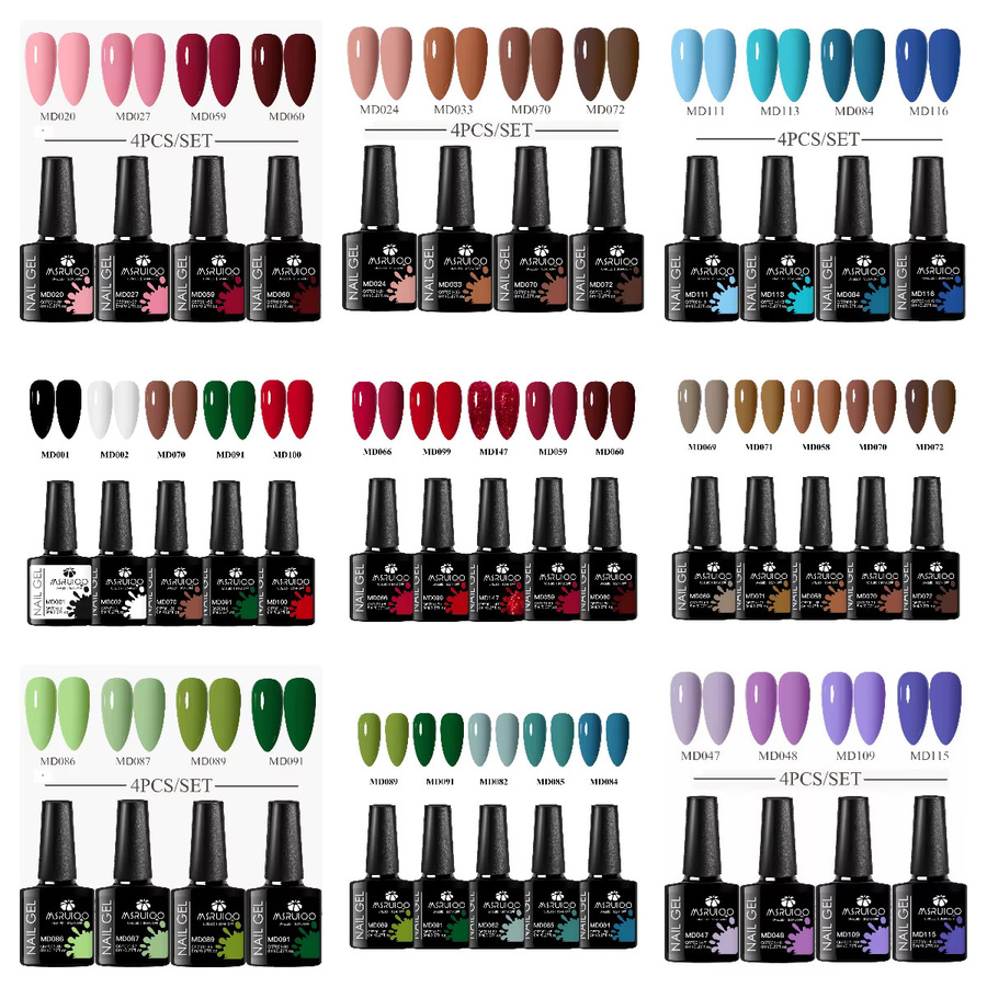 MSRUIOO Gel Nagellack Set, HEMA-frei, 4 Stück, 8 ml, glänzend - Bild 4