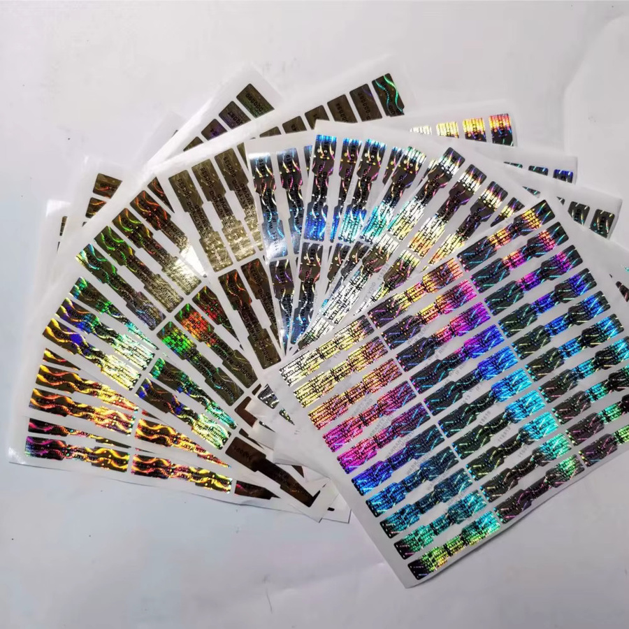 300 Stück holografische Aufkleberetiketten in Knochenform, Laser-Siegel in Silber und Multicolour, Tamper-Proof-Hologramm-Aufkleber zur Sicherheit - Bild 3