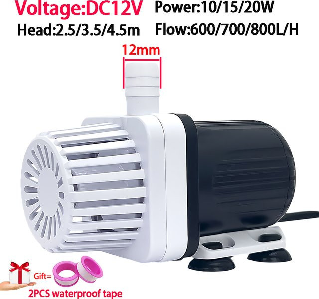 Leise DC12V Tauchpumpe von xmshxltd in Weiß mit einer Durchflussrate von 600-800L/H für Aquarium, Pool und Wasserzirkulation - Bild 1