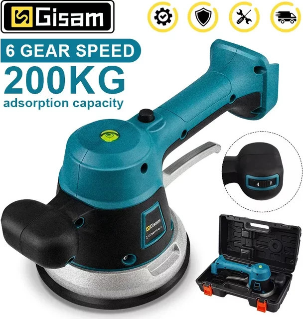 G perfil Fliesen-Vibrator Makita 18V Akku, automatische Fliesennivellierung mit 6 Geschwindigkeiten, Blau - Bild 1