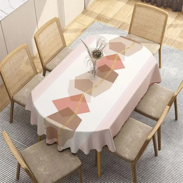 Ovale Esstischdecke aus PVC von Super Six, wasserdicht und waschbar, Mehrfarbig, B/T: 100 x 160 cm - Bild 1