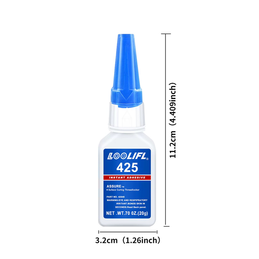 LOOLIFL425 Mehrzweck-Superkleber Cyanacrylat-Klebstoff für Gummi, Holz und Glas, 20 g - Bild 7
