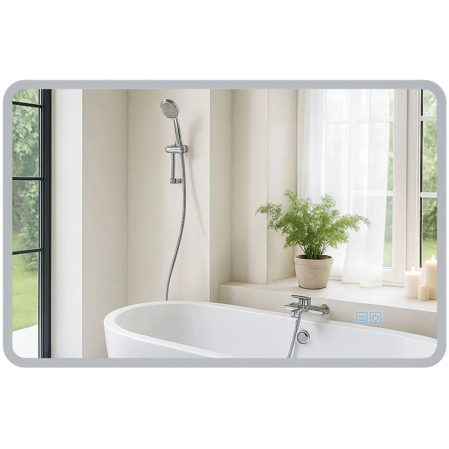 DELUKE Badspiegel WIEN Wandspiegel aus Klarglas in Transparent, H x B x T: 100 x 70 x 3,5 cm - Bild 1