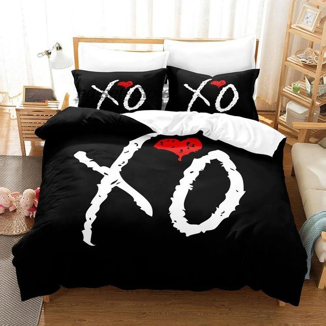 XO The Weeknd Bettwäscheset mit 3D-Druck in Schwarz, Material Mikrofaser/Polyester, B/H: 173 x 218 cm - Bild 1