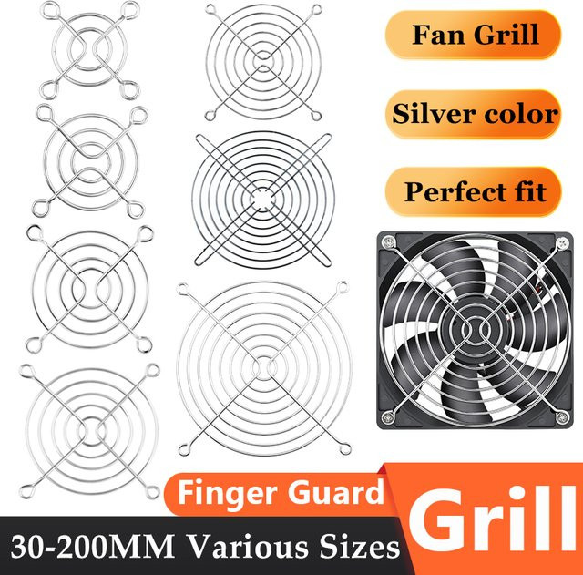 Gdstime Metall Lüftergrill Fingerschutz in Silber für DC-Lüfter - Bild 1