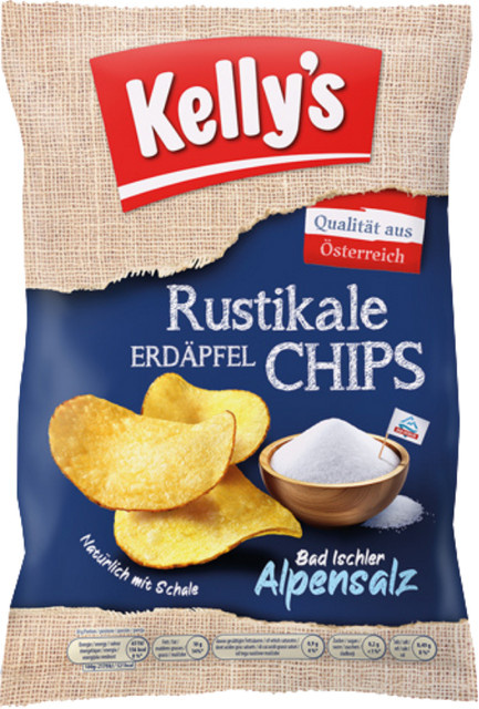 Kelly's Rustikale Erdäpfel Chips Alpensalz 110 g - Bild 1