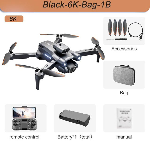 PRISMA S1S RC Drohne 4/6K HD Dual Kamera faltbare Quadcopter schwarz - Bild 1