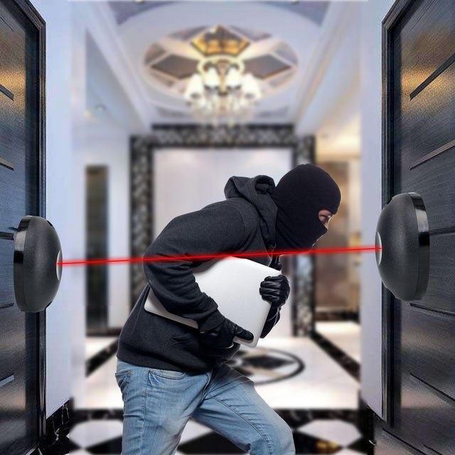 Infrarot-Strahlsensor Barriere als externer Alarmdetektor für Tore, Türen und Fenster in Schwarz - Bild 1