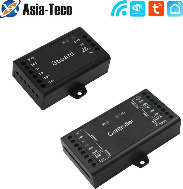 Sboard Mini Einzeltür Zugangskontrollpanel mit 5G WLAN, Tuya App Fernbedienung, 12V, Wiegand 26-44 Bit, 1000 Benutzer, Schwarz - Bild 1