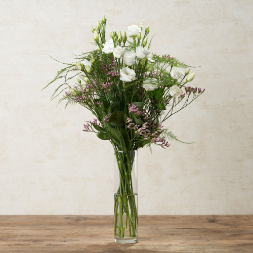 Liebreiz Blumenstrauß Eustoma Limonium Greenery weiß - Bild 1