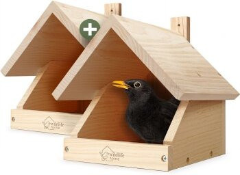 WILDLIFE HOME Nistkasten für Amseln 2er Set aus Holz in Braun - Bild 1