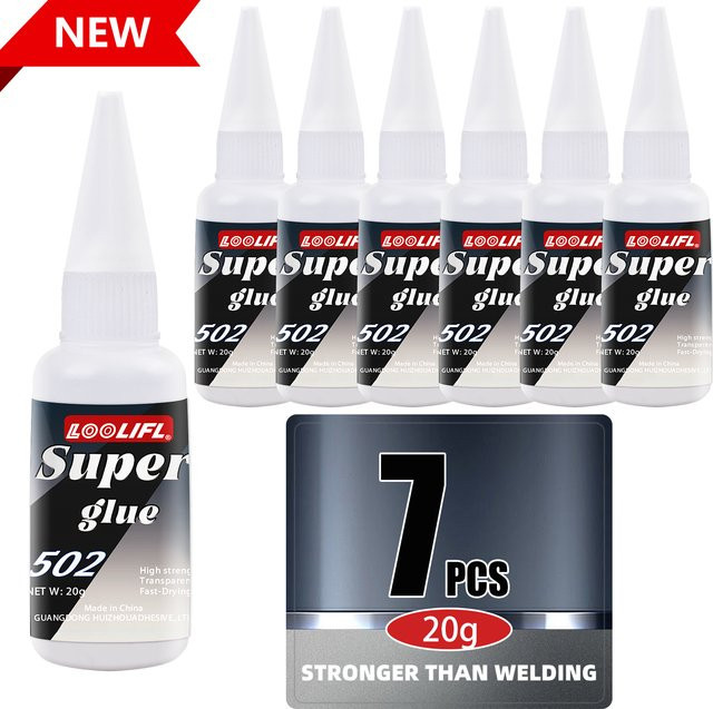 LOOLIFL 502 Superkleber extra stark, transparent, universeller Cyanacrylat-Kleber für Leder, Gummi, Holz und Metall - Bild 1