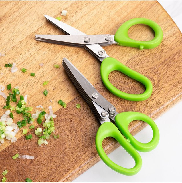 Multifunktionale DUTRIEUX Küchenschere aus Edelstahl als Kräuterhacker und Zwiebelschneider mit Deckelreiniger - Bild 1