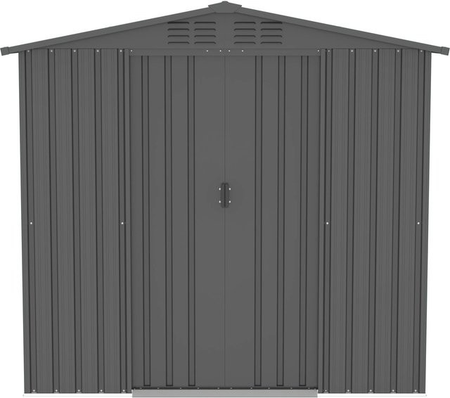 Tepro Metallgerätehaus Flex Shed Large aus verzinktem Stahlblech, Anthrazit, B: 202 cm, T: 182,5 cm, H: 118,6 cm - Bild 1