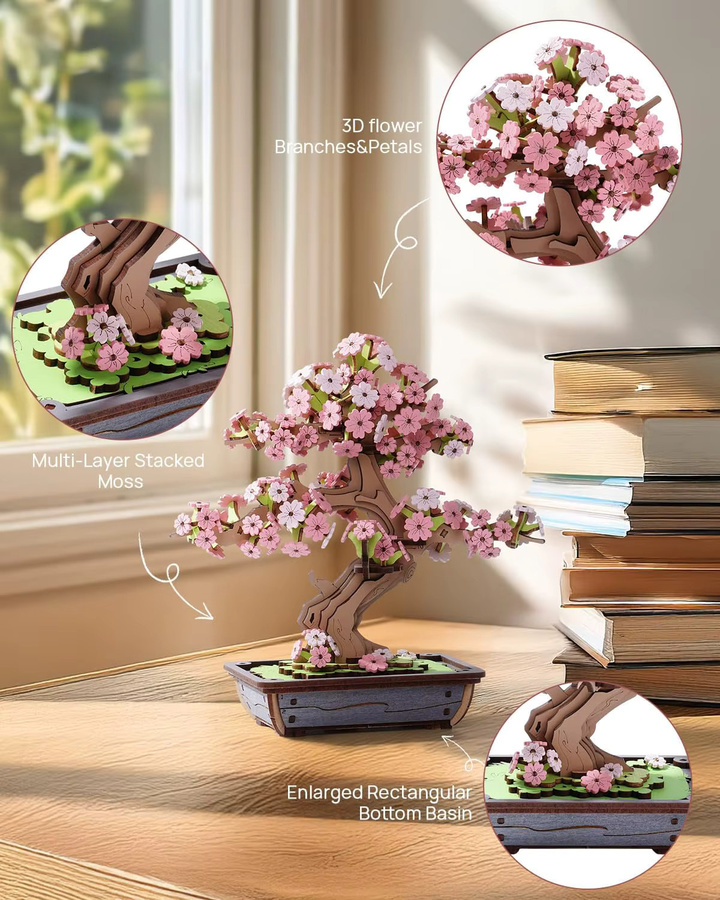Rolife Sakura Bonsai, 3D-Puzzle, Holz, ab 14 Jahren - Bild 3