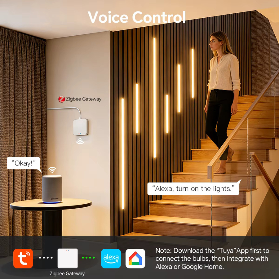 Tuya Zigbee COB LED-Lichtstreifen in Weiß, dimmbarer Neon-Silikon-Lichtband für TV-Hintergrund, Schrank und Wanddekoration - Bild 5