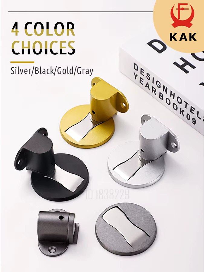 KAK 2er-Set Magnetische Türstopper Grau – Unsichtbarer Boden-Türstopper ohne Bohren zum Schutz von Wand und Tür - Bild 3