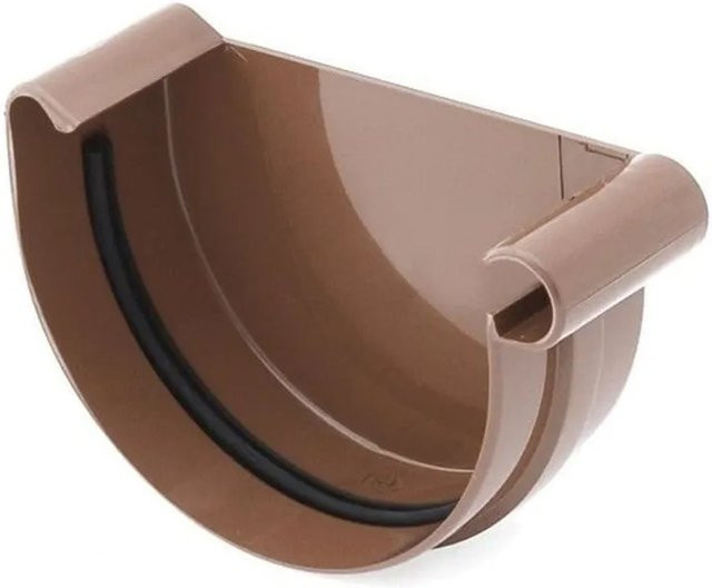 Bryza Rinnenkappe Rechts für Rinnensystem 100 in Braun aus PVC - Bild 1
