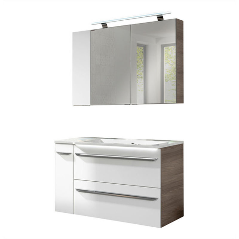 Fackelmann Bad-Unterschrank Luxor Steinesche Weiss mit Soft-Close-Türen, B: 60,5 cm, H: 45,0 cm, T: 45,0 cm - Bild 2