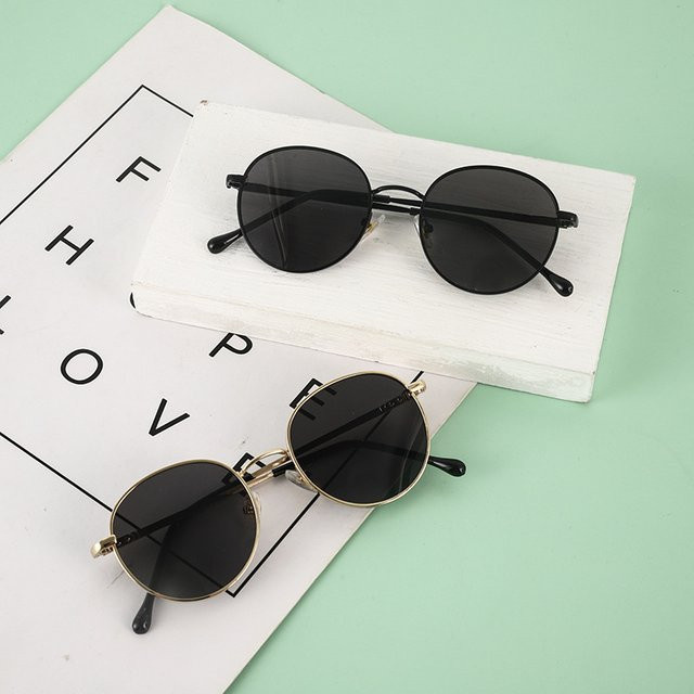 CHUANCHEN Sonnenbrille, Vollrand, rund, Metall, schwarz, Unisex - Bild 1