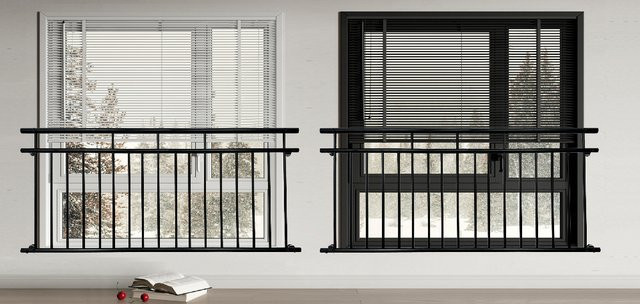 BELLA CASA Balkongeländer aus Edelstahl in Schwarz Matt, Höhe: 225 cm, Breite: 90 cm - Bild 1