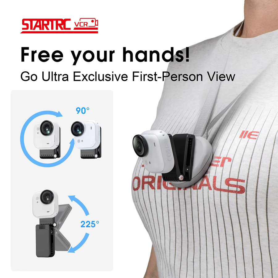 STARTRC Magnetische Rucksack-Clip Halterung und Desktop-Adapter für Insta360 Go Ultra Action Kamera Zubehör in Schwarz - Bild 1