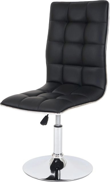 CHEFGASTRO Esszimmerstuhl Modern in Schwarz mit Kunstleder und Rautenmuster, B/T/H: 43 x 54 x 103 cm, Sitzhöhe: 41 cm - Bild 1