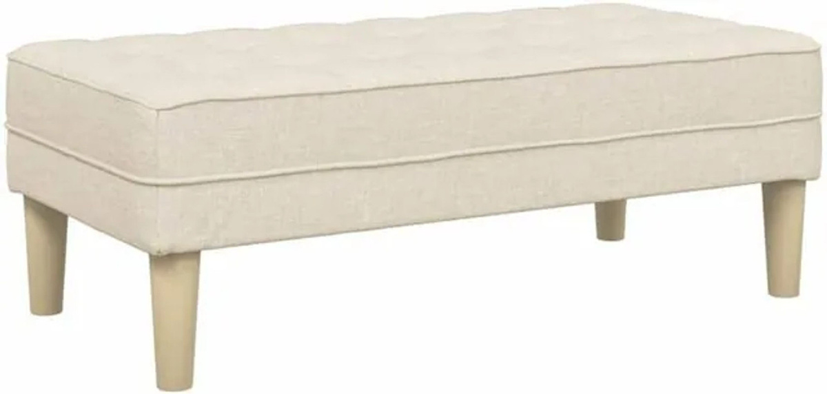 Vidaxl Bank in Beige aus Leinen und Stoff, modern und minimalistisch, B/T/H: 113 x 57 x 39 cm - Bild 1