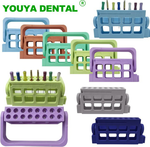 YOUYA DENTAL Endo Box Wurzelkanal Datei Halter aus Kunststoff mit 16 Löchern in Grün für die Endodontie und Sterilisation - Bild 1