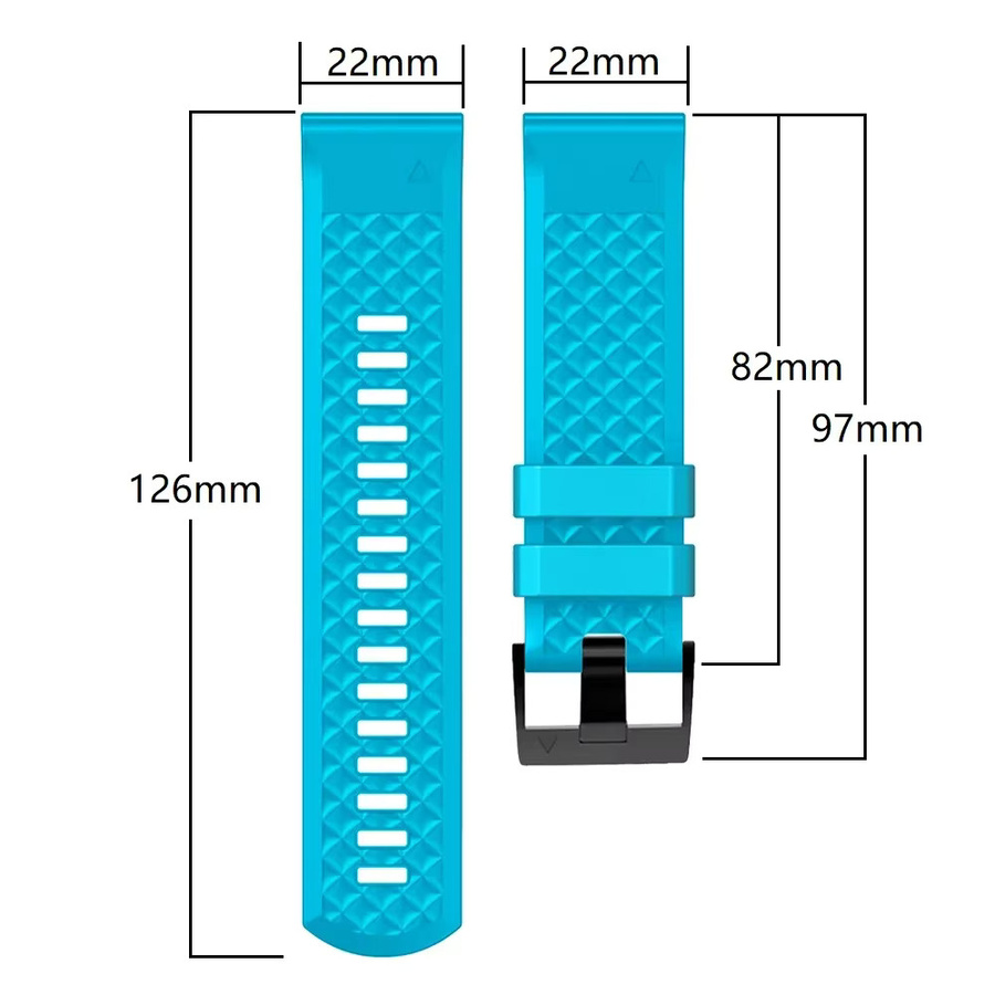 Uhrenarmband Silikon, Schnellverschluss, 26mm, 22mm, Unisex - Bild 3