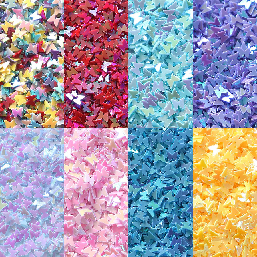 Schmetterling Pailletten aus PVC in Weiß und Multicolour für DIY Kleidung, Maniküre und Make-up Dekoration, 30 g pro Paket - Bild 4