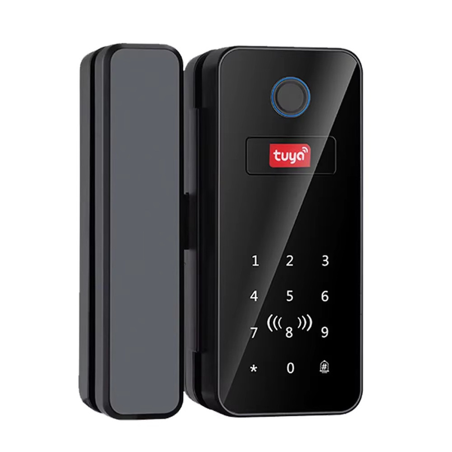 Tuya Smart Bluetooth Biometrisches Glastürschloss in Schwarz mit Fingerabdruck, Passwort und Kartenfunktion für Büro und Geschäftsbereiche - Bild 6