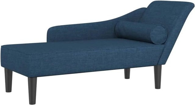 vidaXL Chaiselongue in Blau mit Kissen, modernes L-Shape Sofa aus Stoff mit Holzrahmen, B/T/H: 141,0 x 55,5 x 66,5 cm - Bild 1