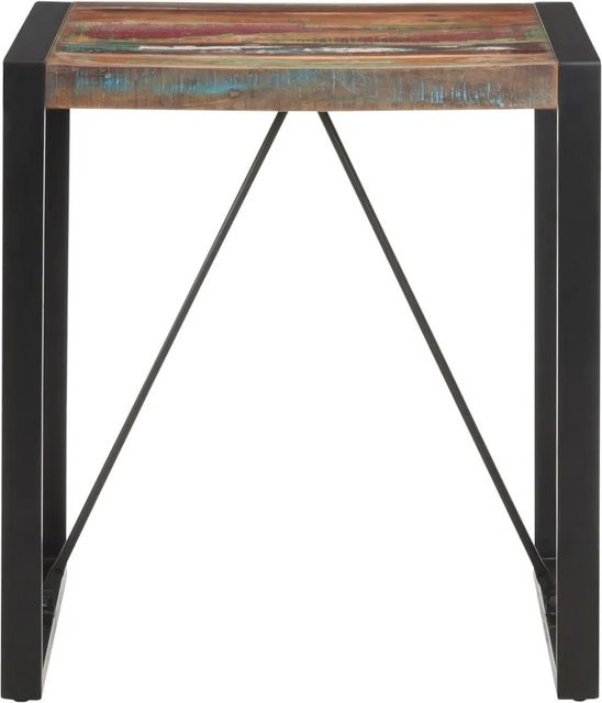 vidaXL Esstisch aus Massivholz im Industriestil, Schwarz, B/T/H: 70 x 70 x 75 cm - Bild 1