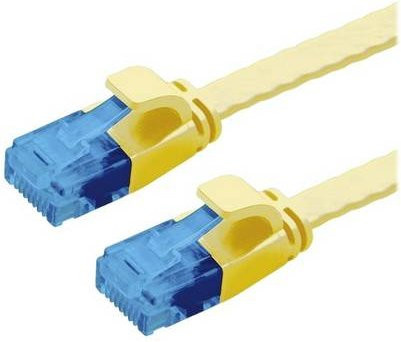 VALUE Patchkabel Kat.6A UTP extra-flach gelb, Länge: 3 m - Bild 1