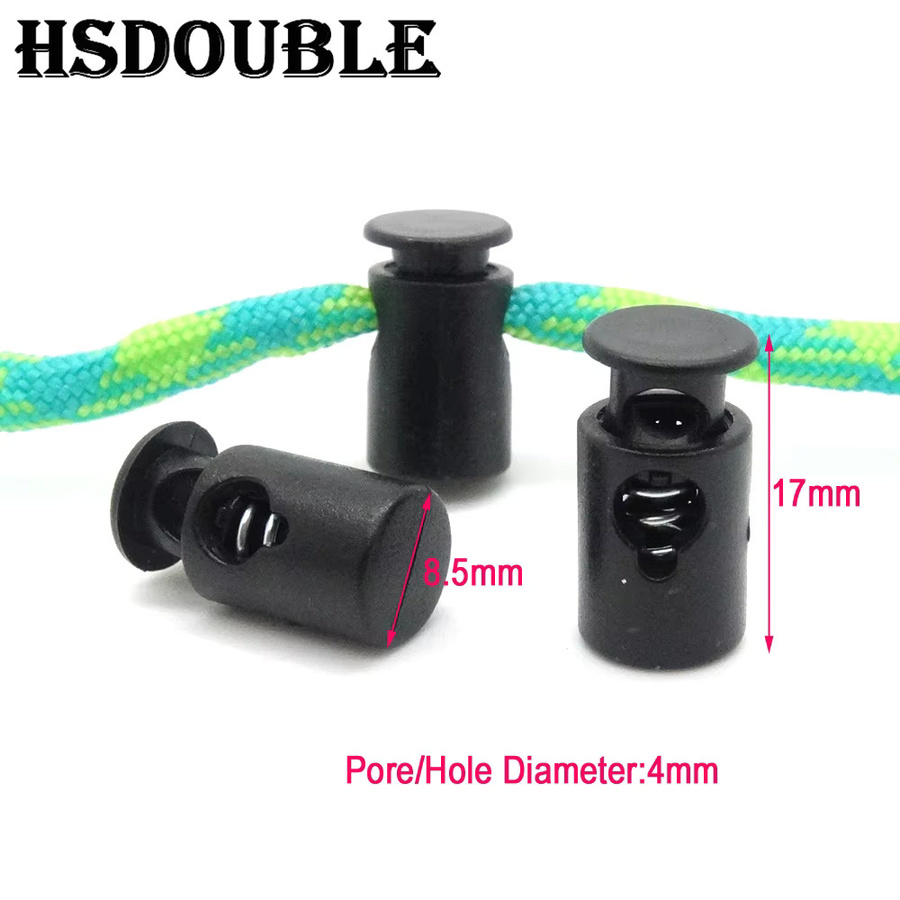 HSDOUBLE Cord Lock Toggle Clip Stopper aus Kunststoff in Schwarz, 10er Paket - Bild 2