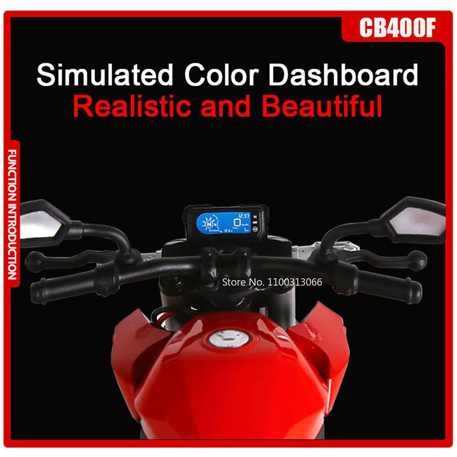 MAKEDA Honda CB400F R1 Motorräder Modell, 1:12, mit Musik und Licht, Rot - Bild 3