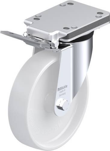 Blickle Lenkrolle LK-PO 200G-IS mit Feststeller, Rad-Durchmesser: 20 cm, Tragfähigkeit: 600 kg, Farbe: Weiß - Bild 1