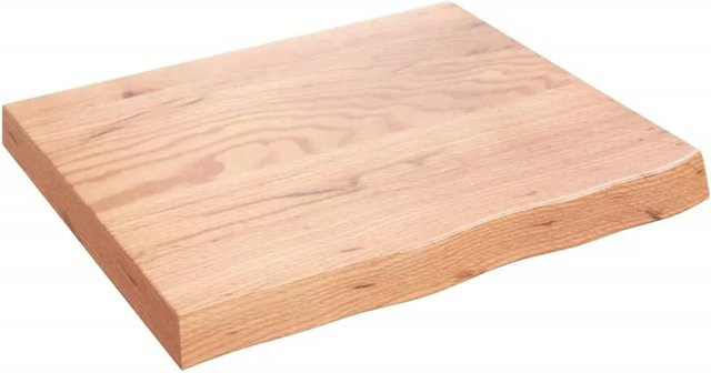 vidaXL Waschtischplatte aus Eichenholz in Braun, lackiert, B/T/H: 60 x 50 x 6 cm - Bild 1