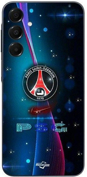 Maniacase Silikon Handyhülle für Samsung Galaxy A16 in Schwarz mit Nike Paris Saint Germain Design - Bild 1