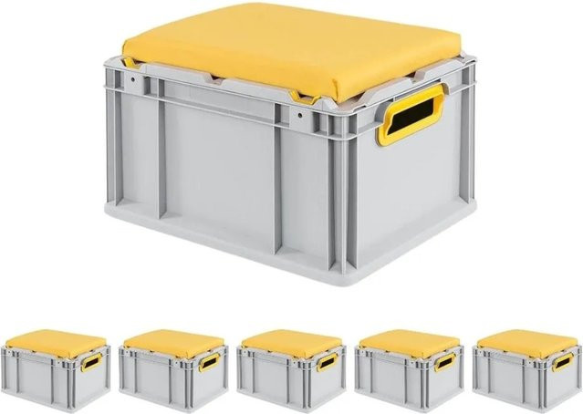 PROREGAL SparSet 6 x Eurobox NextGen Seat Box Gelb, H x B x T: 26,5 x 30 x 40 cm, 20 Liter - Bild 1
