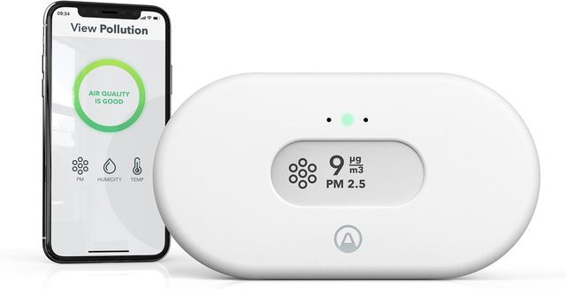 Airthings View Pollution Luftgütemonitor in Weiß zur Messung von Feinstaub PM2.5 - Bild 1