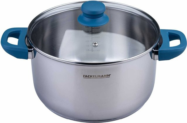 Fackelmann Kochtopf Essential mit Glasdeckel, Blau, Durchmesser: 24 cm, Volumen: 5,4 l - Bild 1