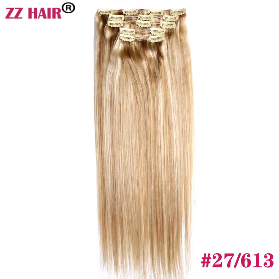 ZZHAIR Remy-Haarverlängerung, 100 % brasilianisches Echthaar, glatt, 5-teiliges Set - Bild 3