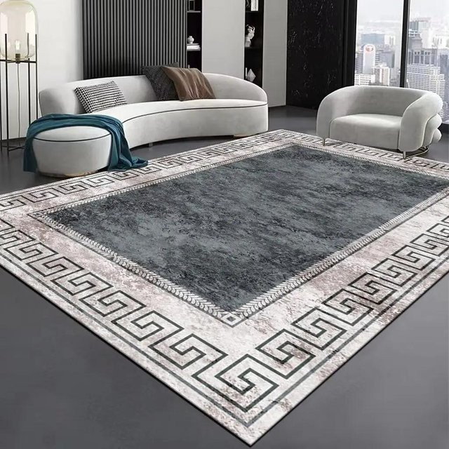 Karpetti Wohnzimmerteppich Modern Grau Geometrisch Waschbar und Rutschfest B/B: 60 x 90 cm - Bild 1