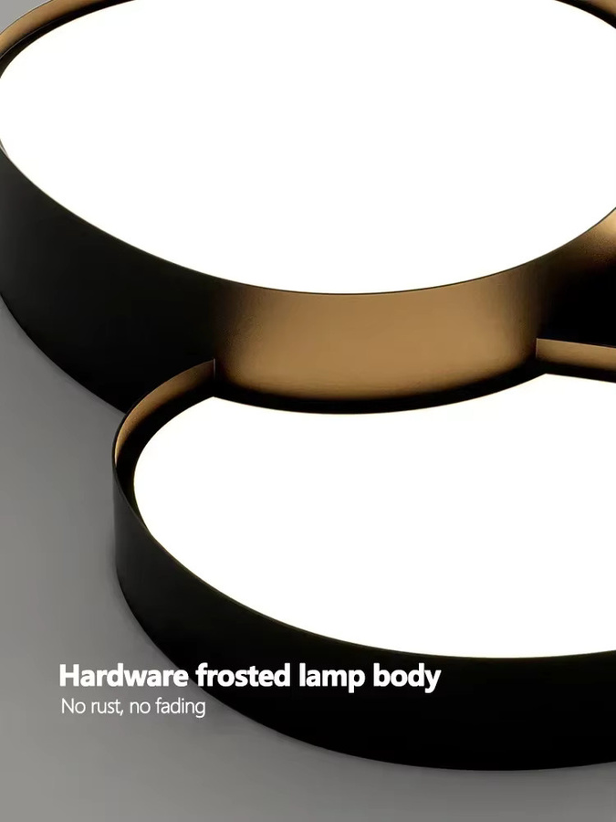 TAONUANSHU Modern Nordic LED Deckenlampe in Schwarz mit integriertem LED-Licht im kreativen Kopfsteinpflaster-Design für Wohnzimmer, Esszimmer und Schlafzimmer - Bild 3