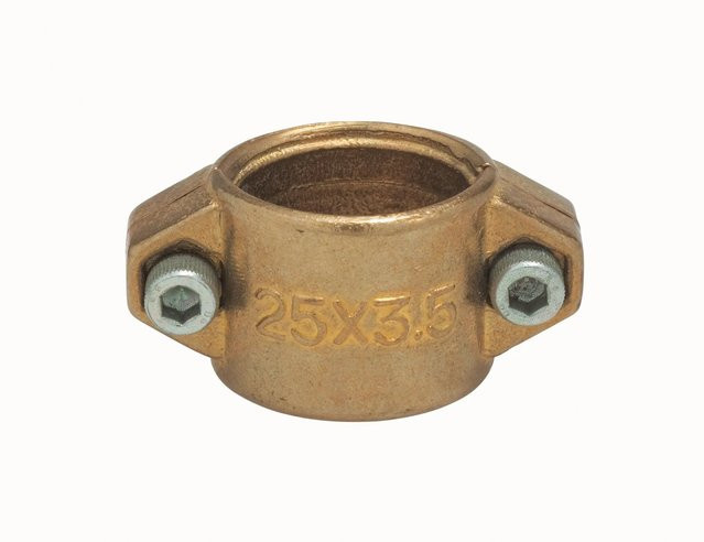 LUX-TOOLS Klemmschalen 2-tlg. aus Messing für Saug- und Druckschläuche, 25 mm (1 Zoll) - Bild 1