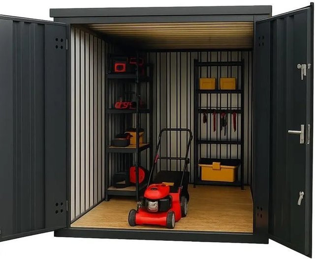 LagercontainerXXL Lagercontainer mit Doppeltür und Doppelverriegelung in Anthrazit, B/T/H: 214,2 x 202,2 x 208,8 cm - Bild 1