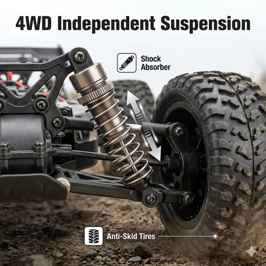 WLtoys RC Offroad-Auto, 1/16, Elektrischer Wüsten-Truck, ferngesteuert, ab 14 Jahre - Bild 3
